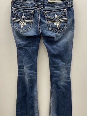 Rock Revival Women's Jeans Denim Bootcut Size 30×34 Blue Embroidered